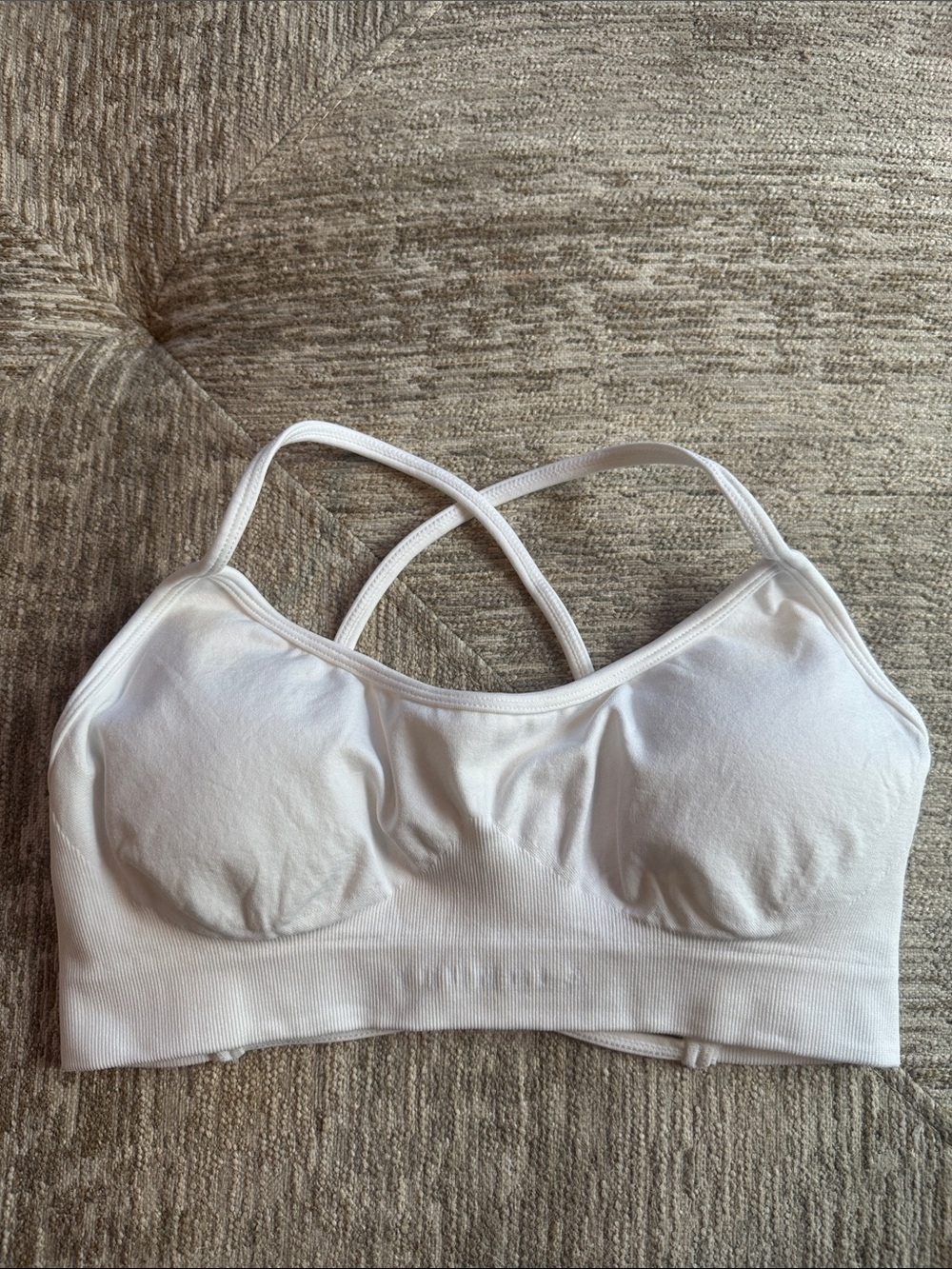YoungLA Seamless White Everyday Bralette with Crossback Straps